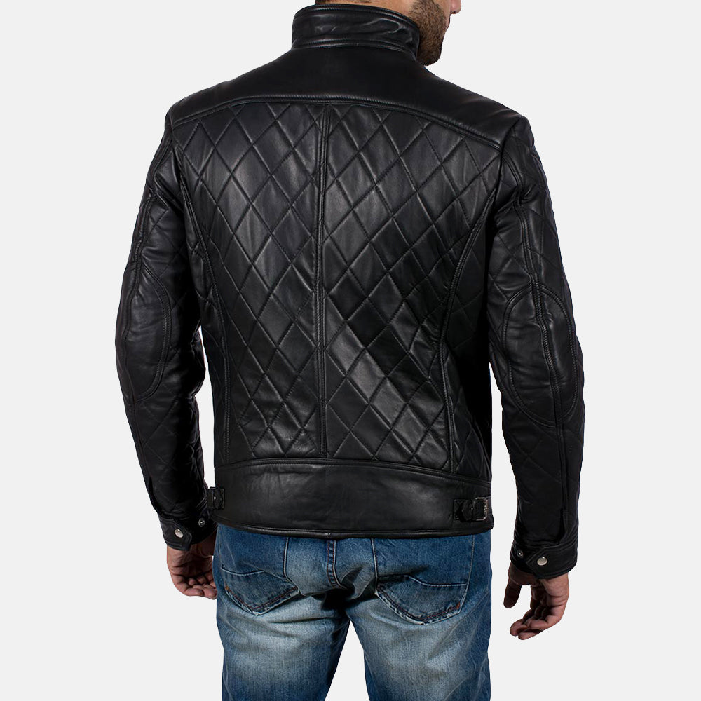Equilibrium Black Leather Jacket by Dash Racegear - men Jacket view 5