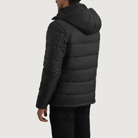 Erico Black Hooded Puffer Jacket by Dash Racegear - men Jacket view 4