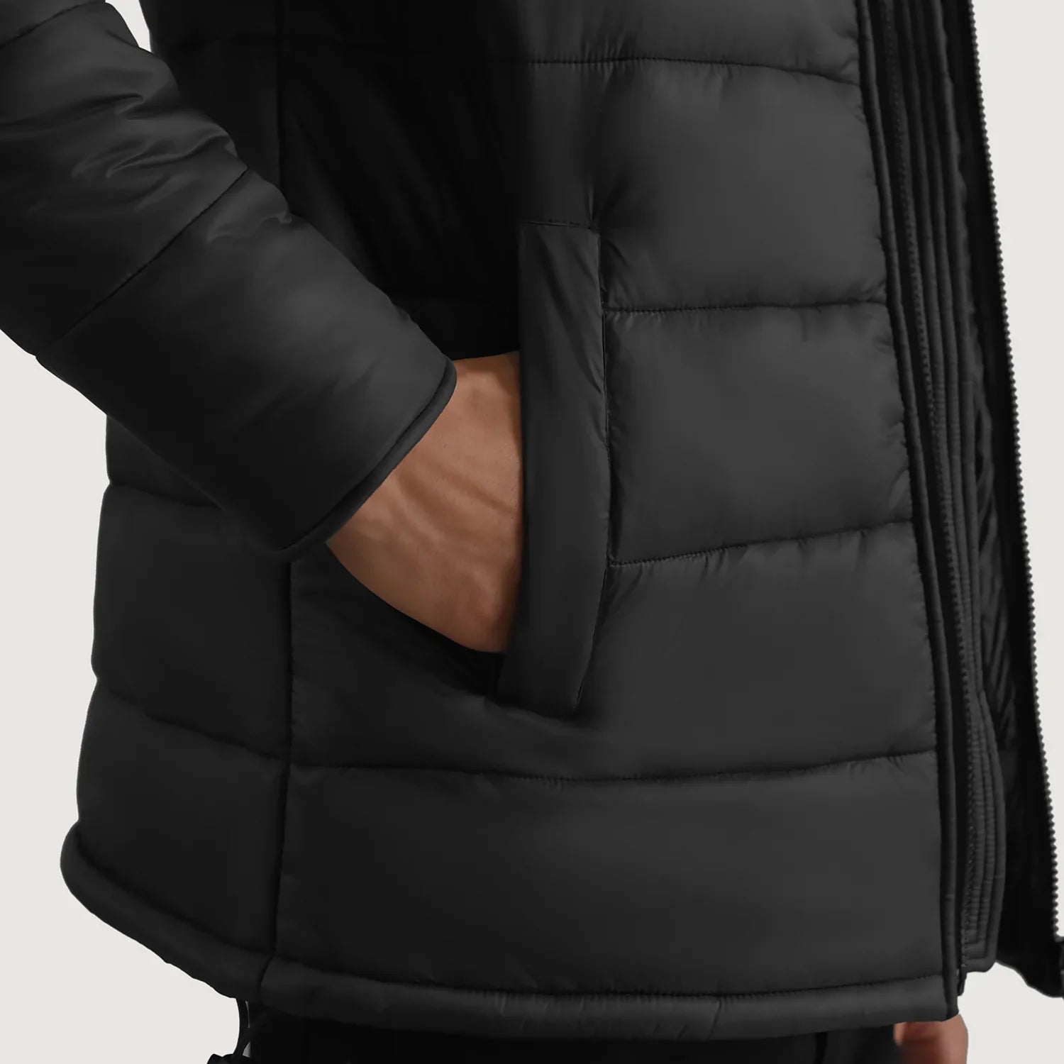 Erico Black Hooded Puffer Jacket by Dash Racegear - men Jacket view 6