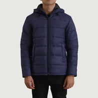 Erico Blue Hooded Puffer Jacket by Dash Racegear - men Jacket view 1