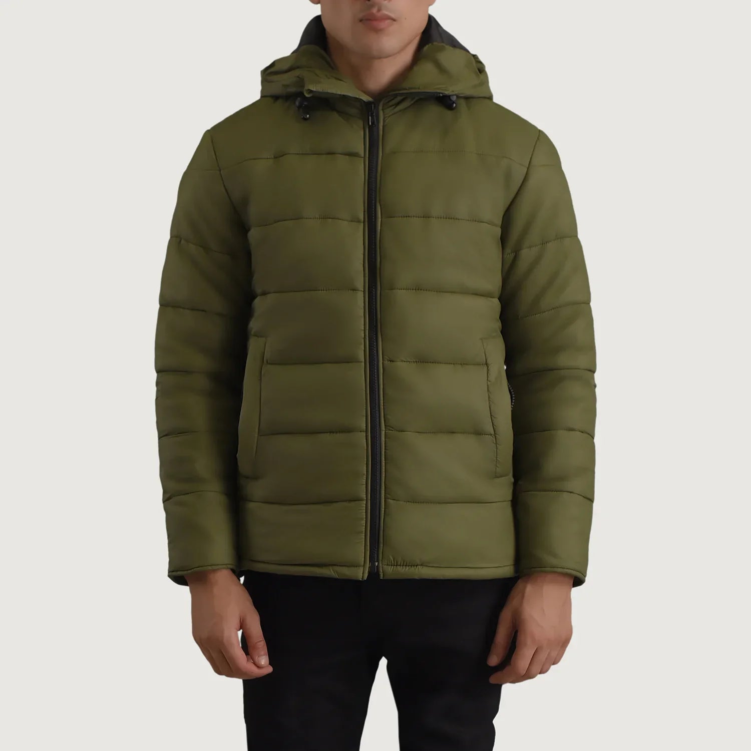 Erico Green Hooded Puffer Jacket by Dash Racegear - men Jacket view 1