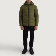 Erico Green Hooded Puffer Jacket by Dash Racegear - men Jacket view 3