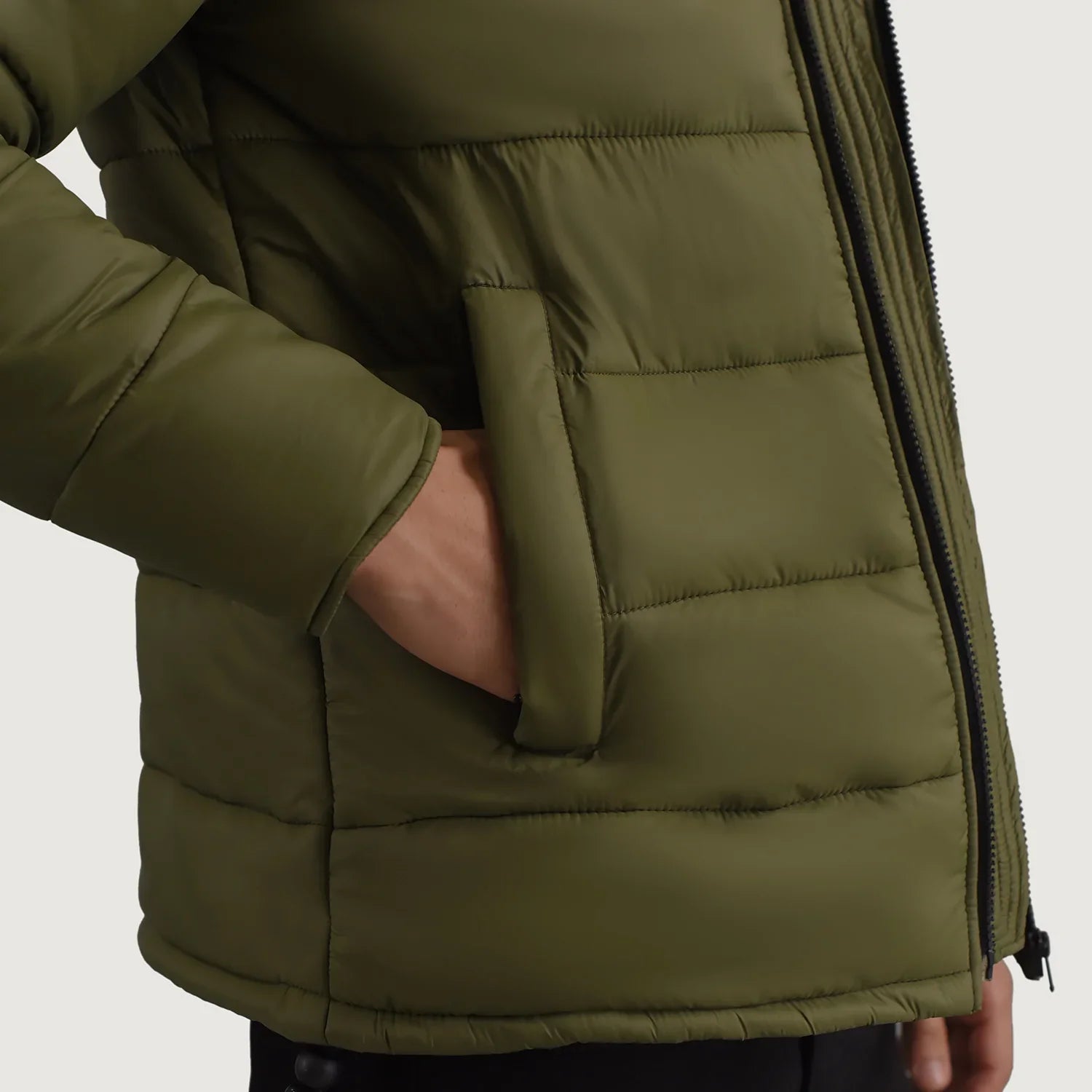 Erico Green Hooded Puffer Jacket by Dash Racegear - men Jacket view 6