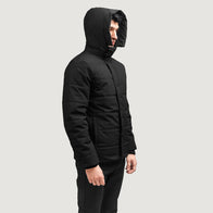 Exton Black Hooded Down Puffer Jacket by Dash Racegear - men Jacket view 3