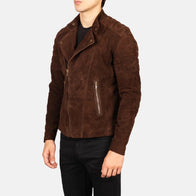 Faisor Mocha Suede Biker Jacket by Dash Racegear - men Jacket view 2