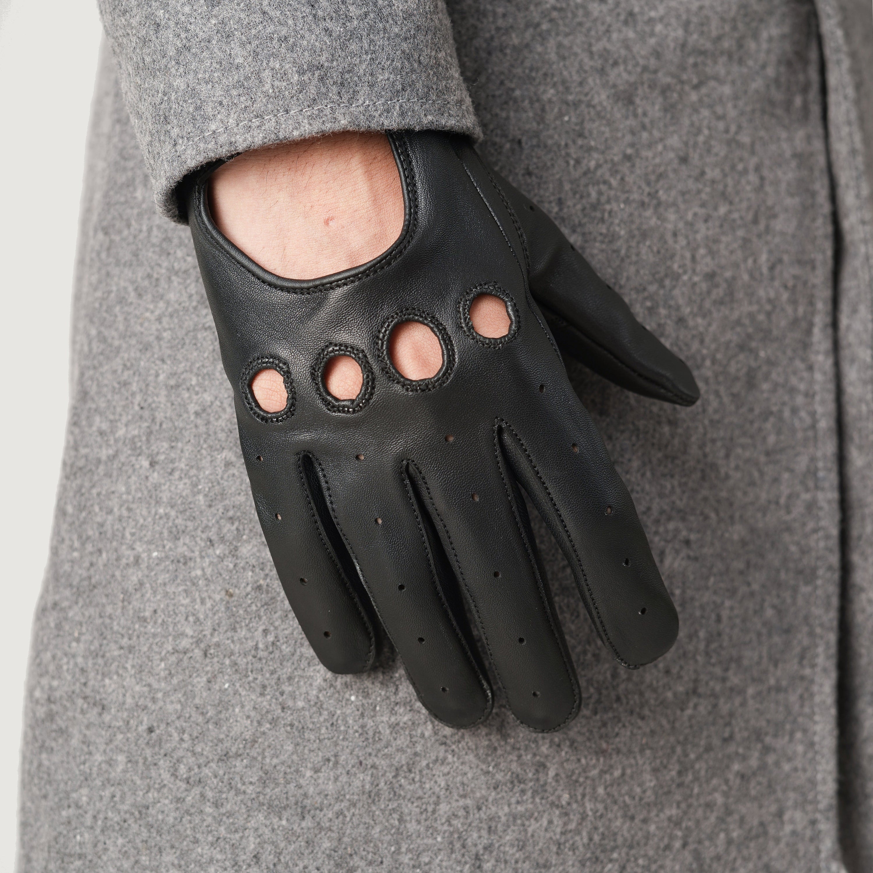 Ferdinand Black Leather Driving Gloves by Dash Racegear - men Leather Accessories view 7