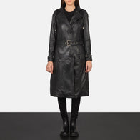 Fixon Hooded Black Trench Coat by Dash Racegear - women Jacket view 3