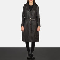 Fixon Hooded Brown Trench Coat by Dash Racegear - women Jacket view 3