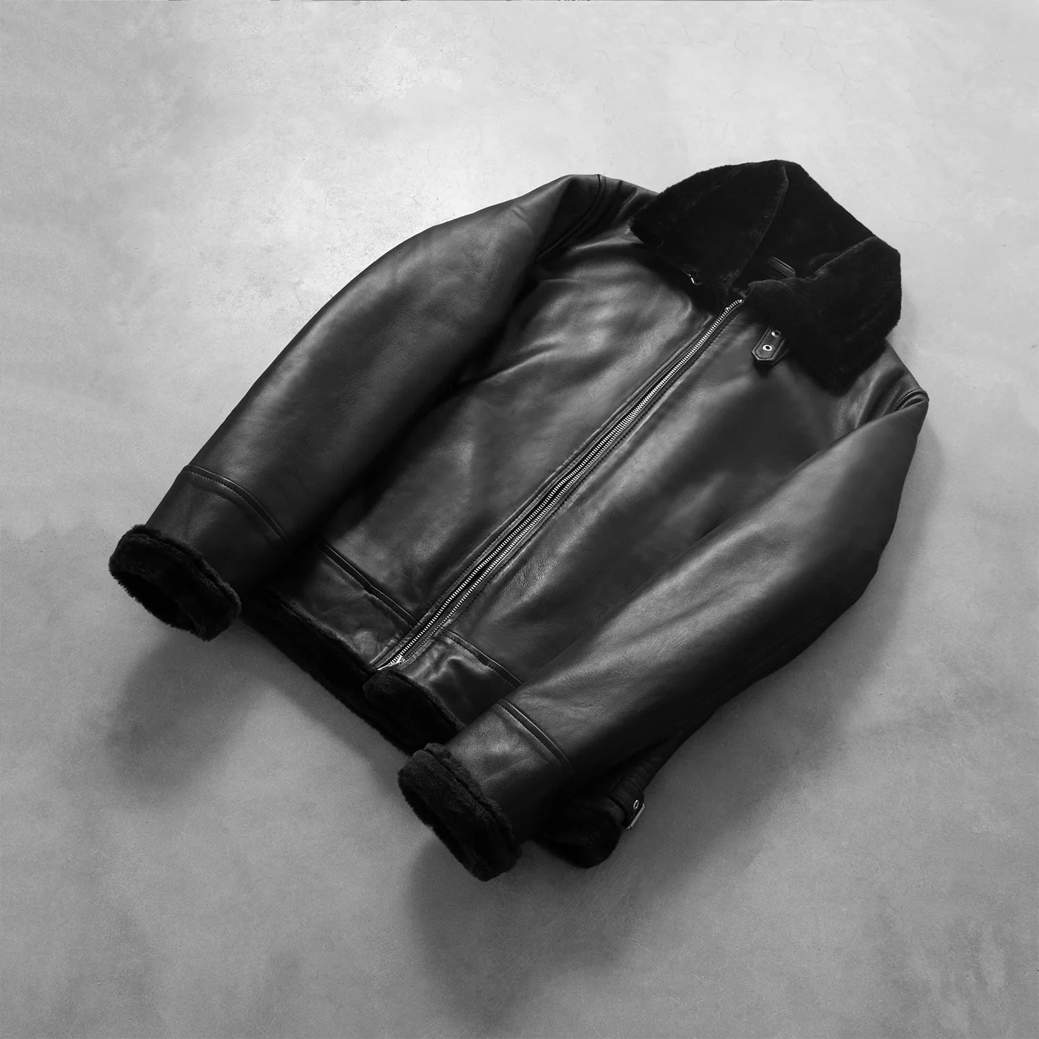 Francis B-3 Black Leather Bomber Jacket by Dash Racegear - men Jacket view 7
