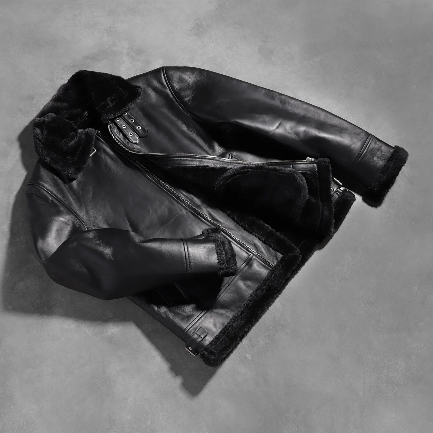 Francis B-3 Black Leather Bomber Jacket by Dash Racegear - men Jacket view 8