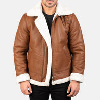 Francis B-3 Brown Leather Bomber Jacket by Dash Racegear - men Jacket view 1