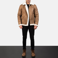Francis B-3 Distressed Brown Leather Bomber Jacket by Dash Racegear - men Jacket view 3