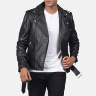 [FS] Allaric Alley Black Leather Biker Jacket by Dash Racegear - men Jacket view 4