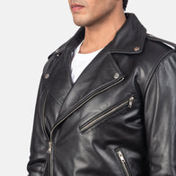 [FS] Allaric Alley Black Leather Biker Jacket by Dash Racegear - men Jacket view 6