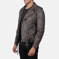 [FS] Allaric Alley Distressed Brown Leather Biker Jacket by Dash Racegear - men Jacket view 2