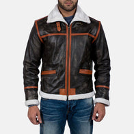 [FS] Alpine Brown Fur Leather Jacket by Dash Racegear - men Jacket view 1