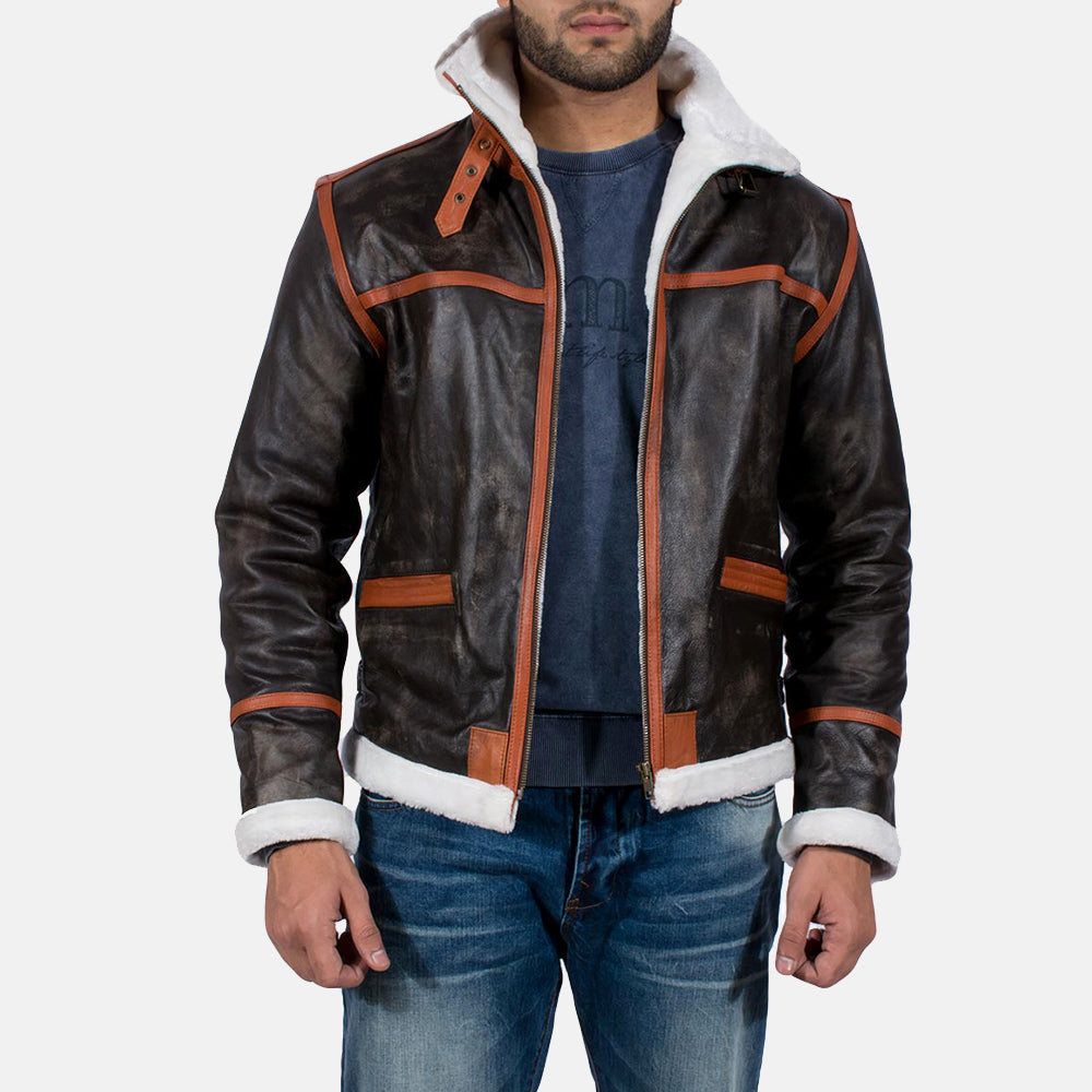 [FS] Alpine Brown Fur Leather Jacket by Dash Racegear - men Jacket view 2
