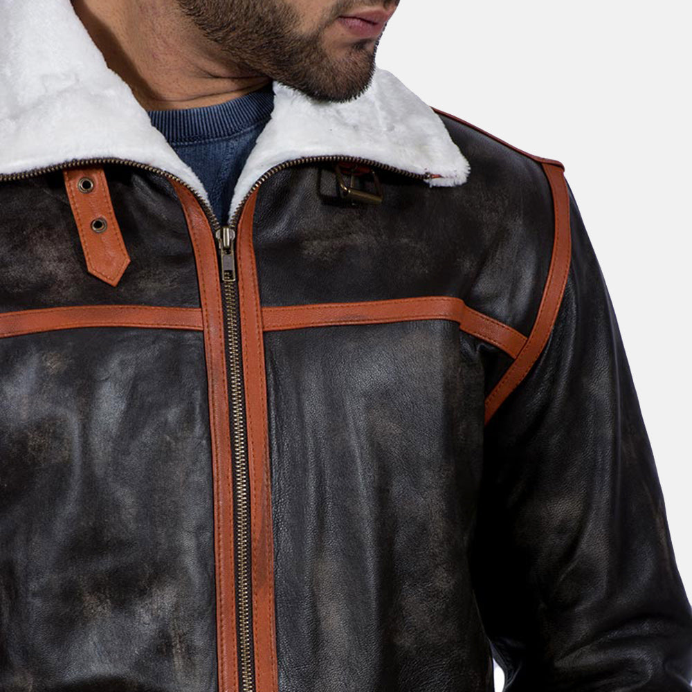 [FS] Alpine Brown Fur Leather Jacket by Dash Racegear - men Jacket view 3
