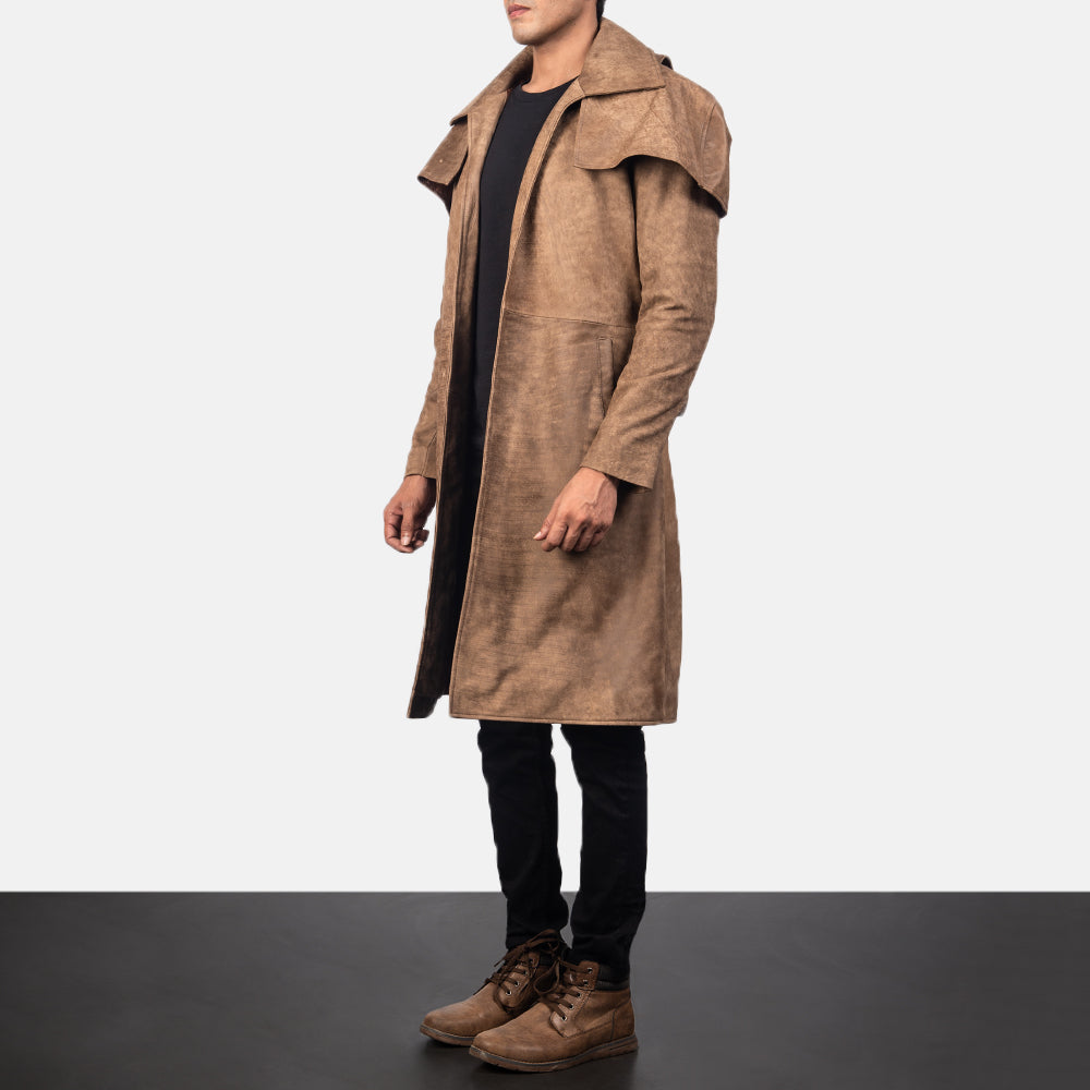 [FS] Army Brown Leather Duster by Dash Racegear - men Jacket view 2