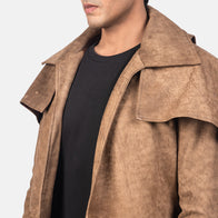 [FS] Army Brown Leather Duster by Dash Racegear - men Jacket view 4