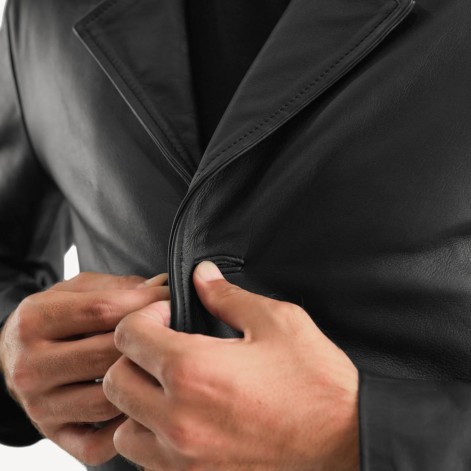 [FS] Classmith Black Leather Coat by Dash Racegear - men Jacket view 4