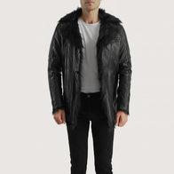 [FS] Furcliff Black Leather Coat by Dash Racegear - men Jacket view 3