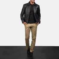[FS] Inferno Black Leather Jacket by Dash Racegear - men Jacket view 4