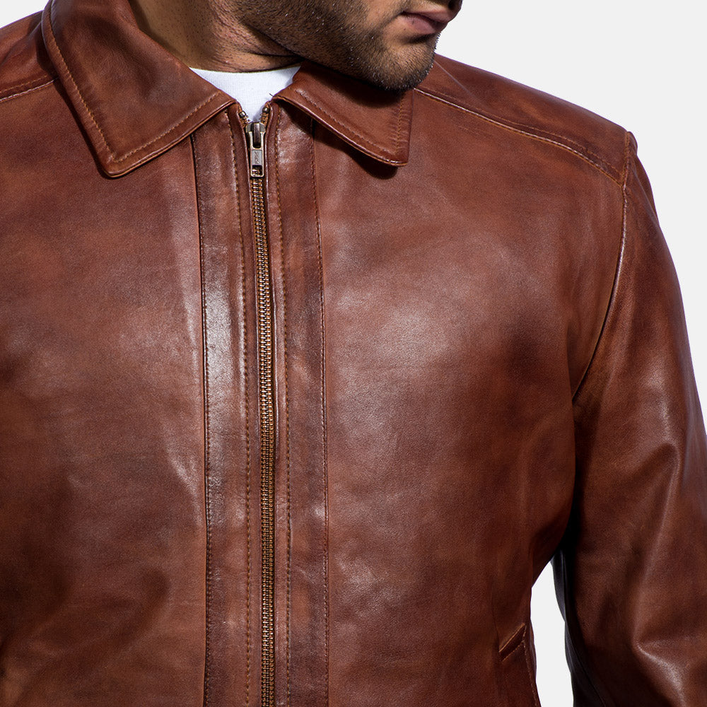 [FS] Inferno Brown Leather Jacket by Dash Racegear - men Jacket view 3