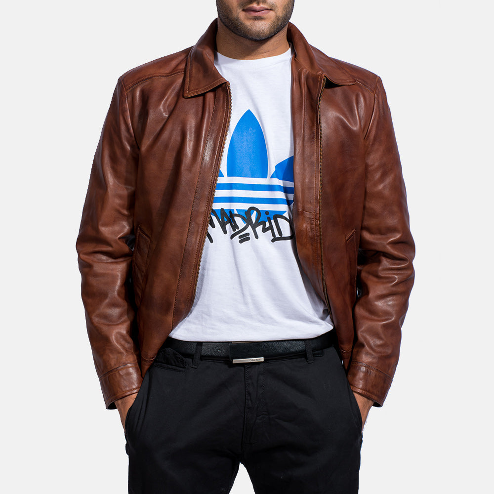 [FS] Inferno Brown Leather Jacket by Dash Racegear - men Jacket view 6