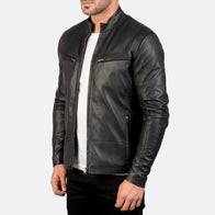 [FS] Ionic Black Leather Jacket by Dash Racegear - men Jacket view 2