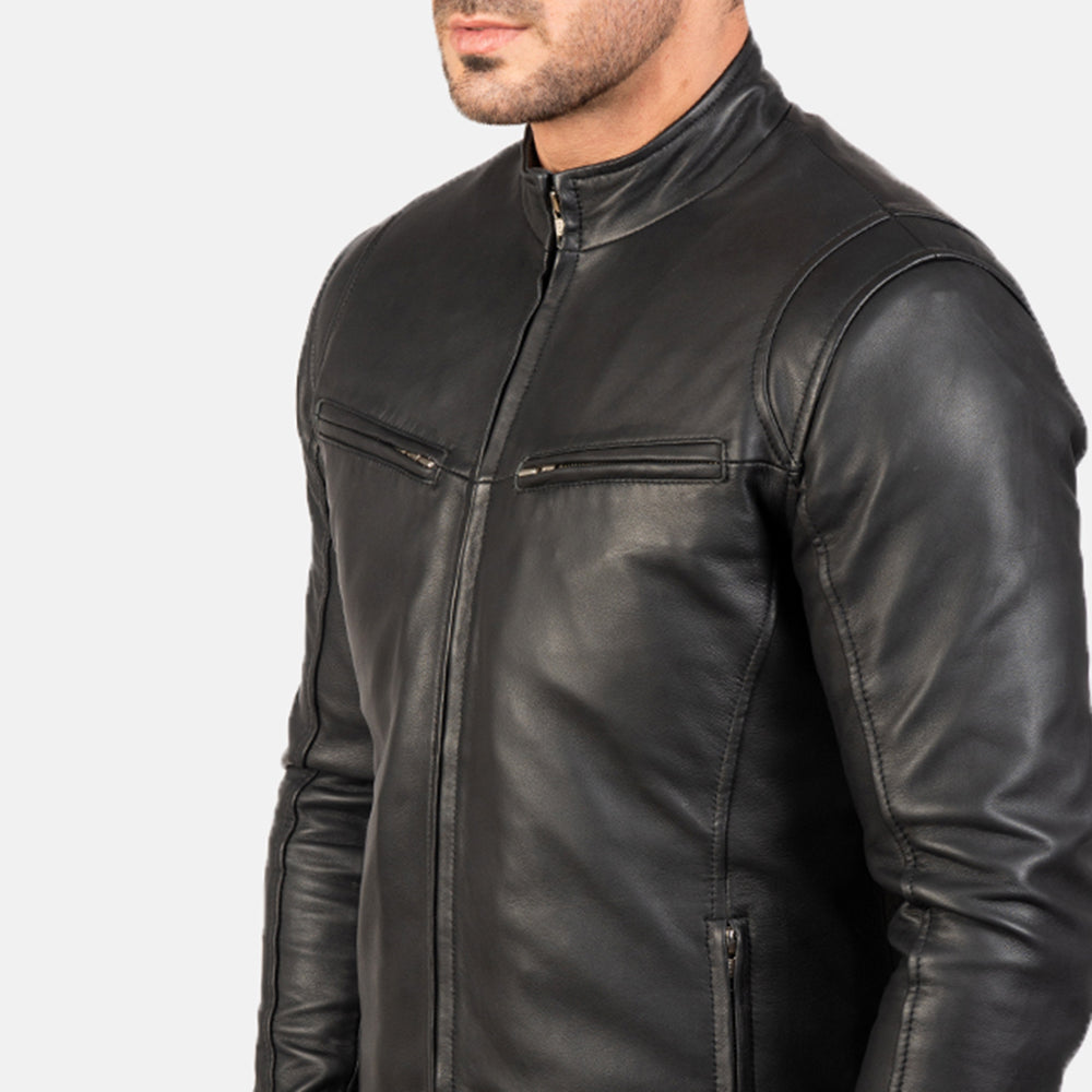 [FS] Ionic Black Leather Jacket by Dash Racegear - men Jacket view 6