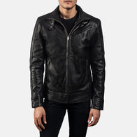 [FS] Legacy Black Leather Biker Jacket by Dash Racegear - men Jacket view 4