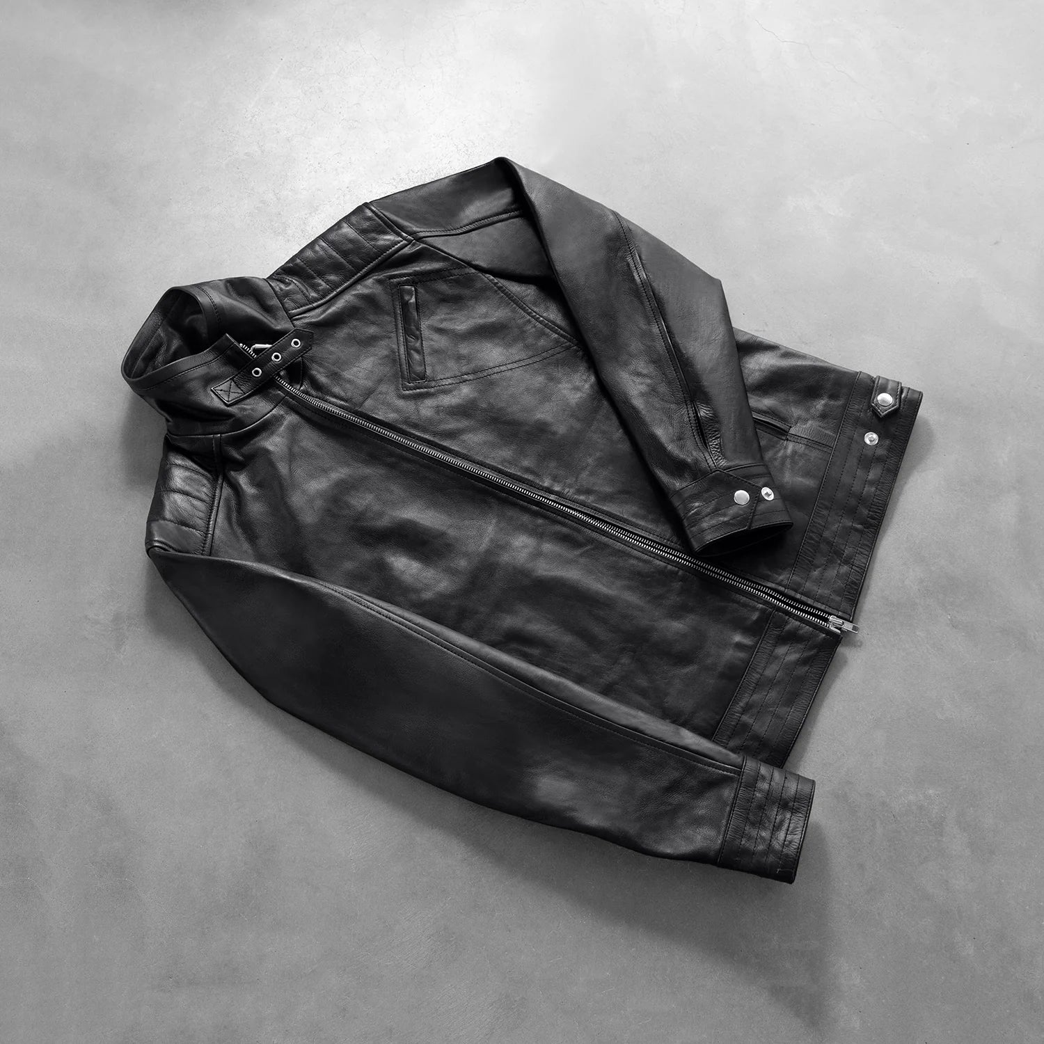 [FS] Legacy Black Leather Biker Jacket by Dash Racegear - men Jacket view 8