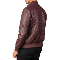[FS] Moda Maroon Leather Bomber Jacket by Dash Racegear - men Jacket view 6