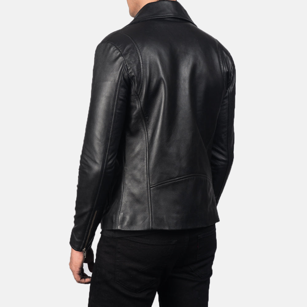[FS] Noah Black Leather Biker Jacket by Dash Racegear - men Jacket view 6