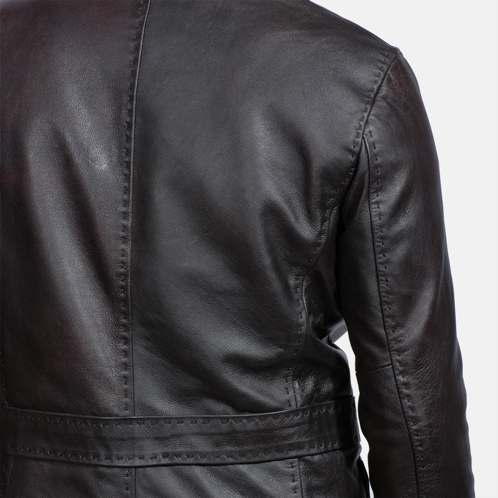 [FS] Wine Black Leather Blazer by Dash Racegear - men Jacket view 5