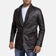 [FS] Wine Black Leather Blazer by Dash Racegear - men Jacket view 6
