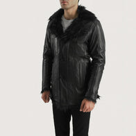 Furcliff Black Leather Coat by Dash Racegear - men Jacket view 2