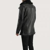 Furcliff Black Leather Coat by Dash Racegear - men Jacket view 5