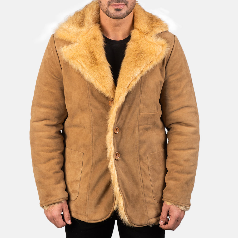 Furlong Beige Suede Leather Coat by Dash Racegear - men Jacket view 1
