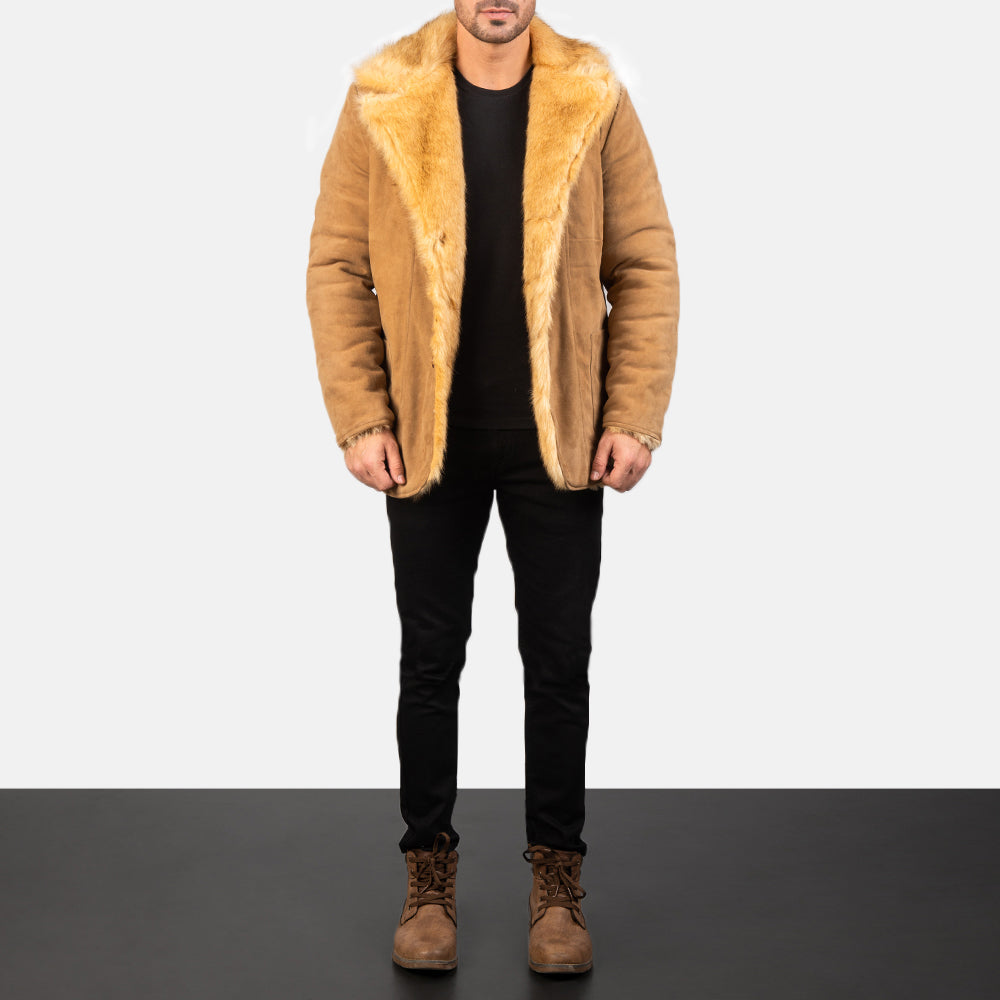 Furlong Beige Suede Leather Coat by Dash Racegear - men Jacket view 3