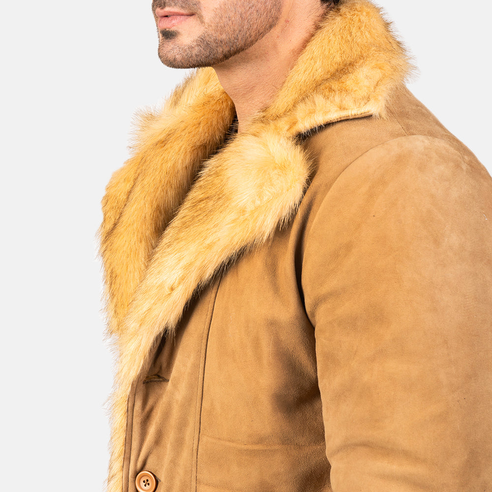 Furlong Beige Suede Leather Coat by Dash Racegear - men Jacket view 6