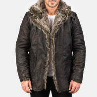 Furlong Black Leather Coat by Dash Racegear - men Jacket view 1