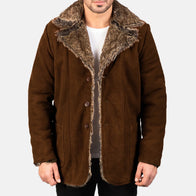 Furlong Brown Suede Leather Coat by Dash Racegear - men Jacket view 1