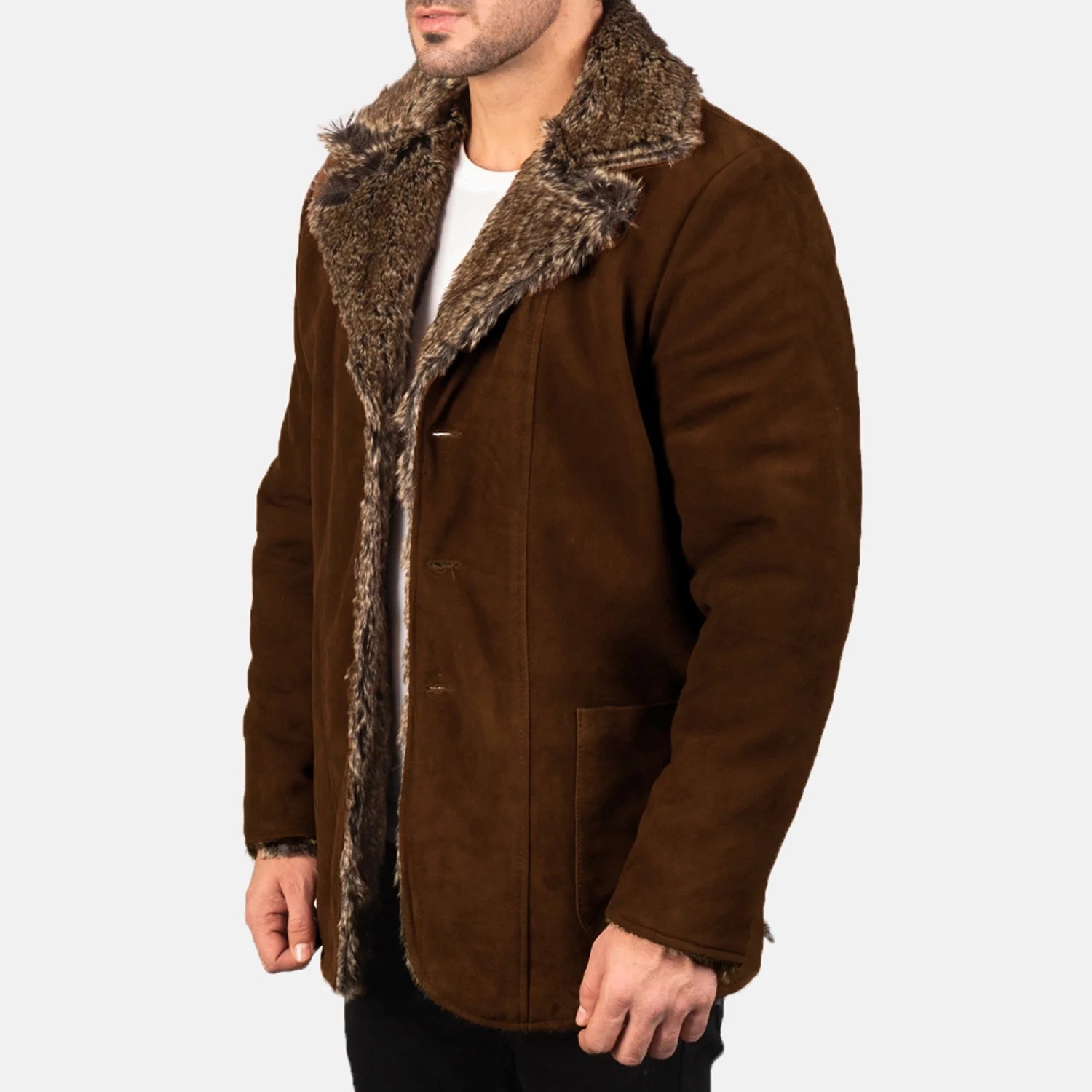 Furlong Brown Suede Leather Coat by Dash Racegear - men Jacket view 2