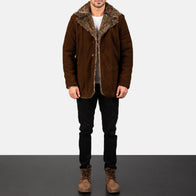 Furlong Brown Suede Leather Coat by Dash Racegear - men Jacket view 3