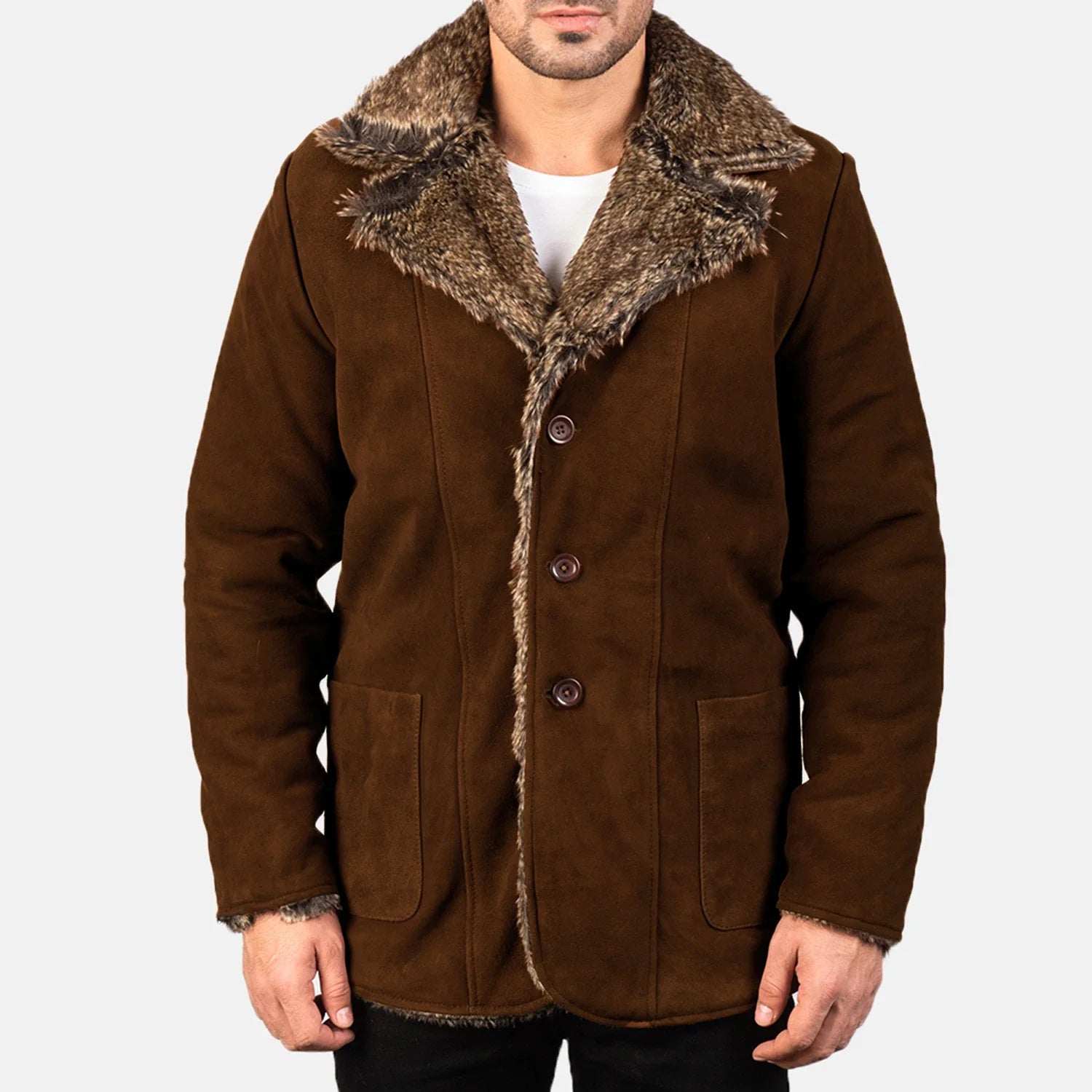 Furlong Brown Suede Leather Coat by Dash Racegear - men Jacket view 4