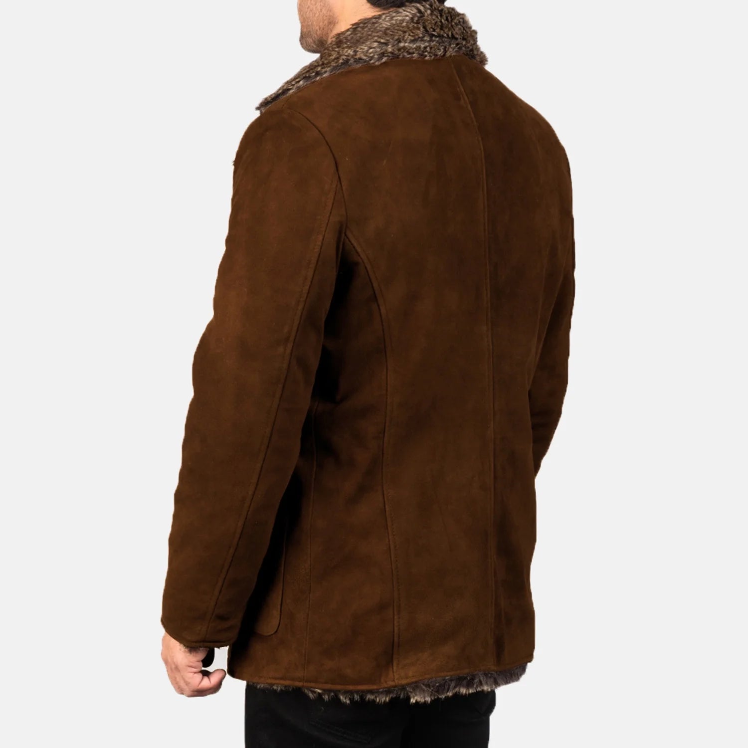 Furlong Brown Suede Leather Coat by Dash Racegear - men Jacket view 5