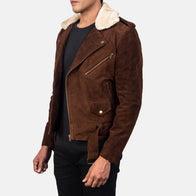 Furton Mocha Suede Biker Jacket by Dash Racegear - men Jacket view 2
