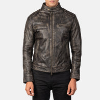 Gatsby Distressed Brown Leather Jacket by Dash Racegear - men Jacket view 3